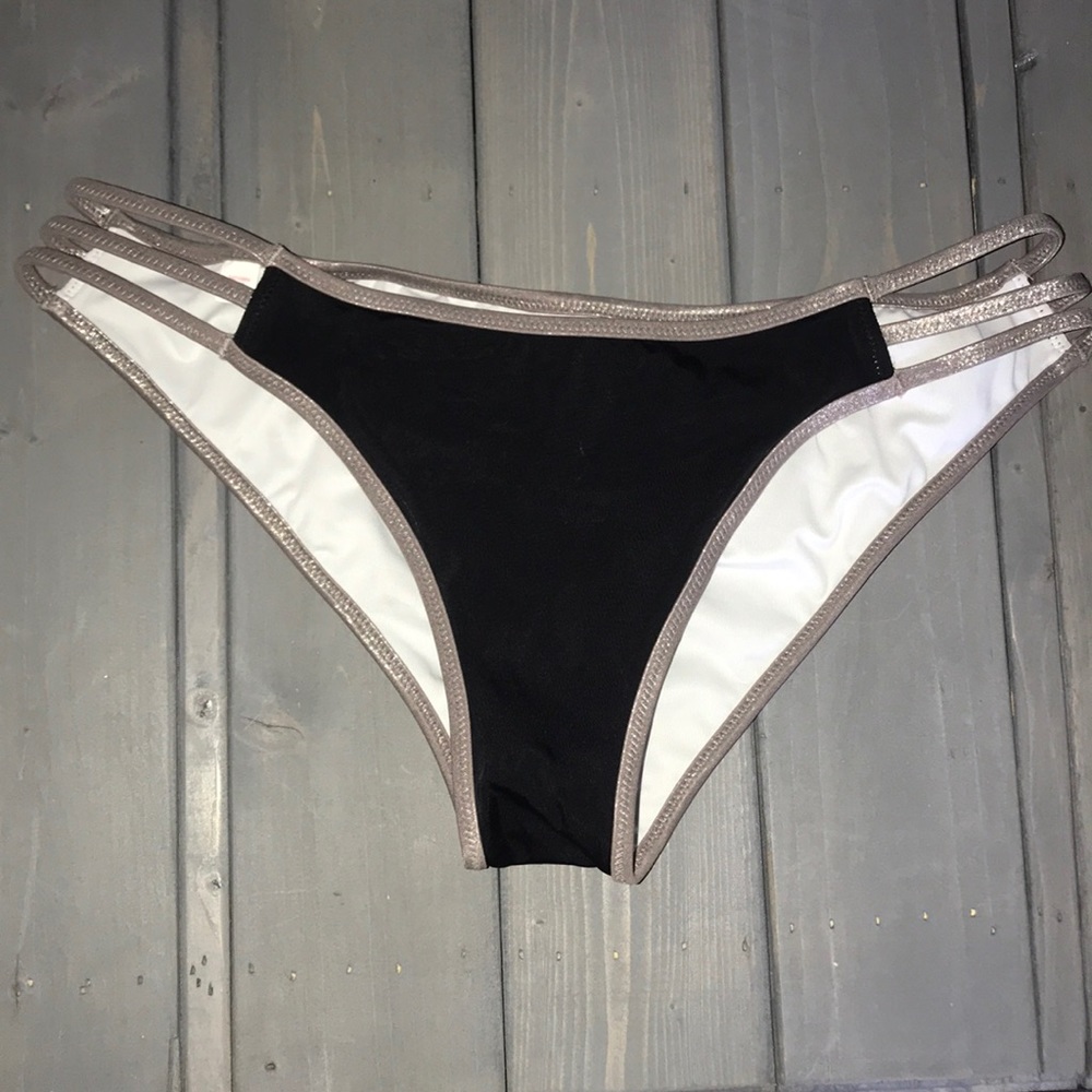 Black and metallic VS bikini bottom